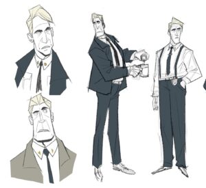 Amanda Jolly Instagram - Some last George Stacys for the moment.  My earliest designs are up front - real shapey as I like, and were geared toward an older-school cop/detective version of George than Sad Dad. Haha. You can see Sad Dad make a welcome return in the last three slides lol. 

#acrossthespiderverse #spiderverse #spiderverseart #characterdesign #animation