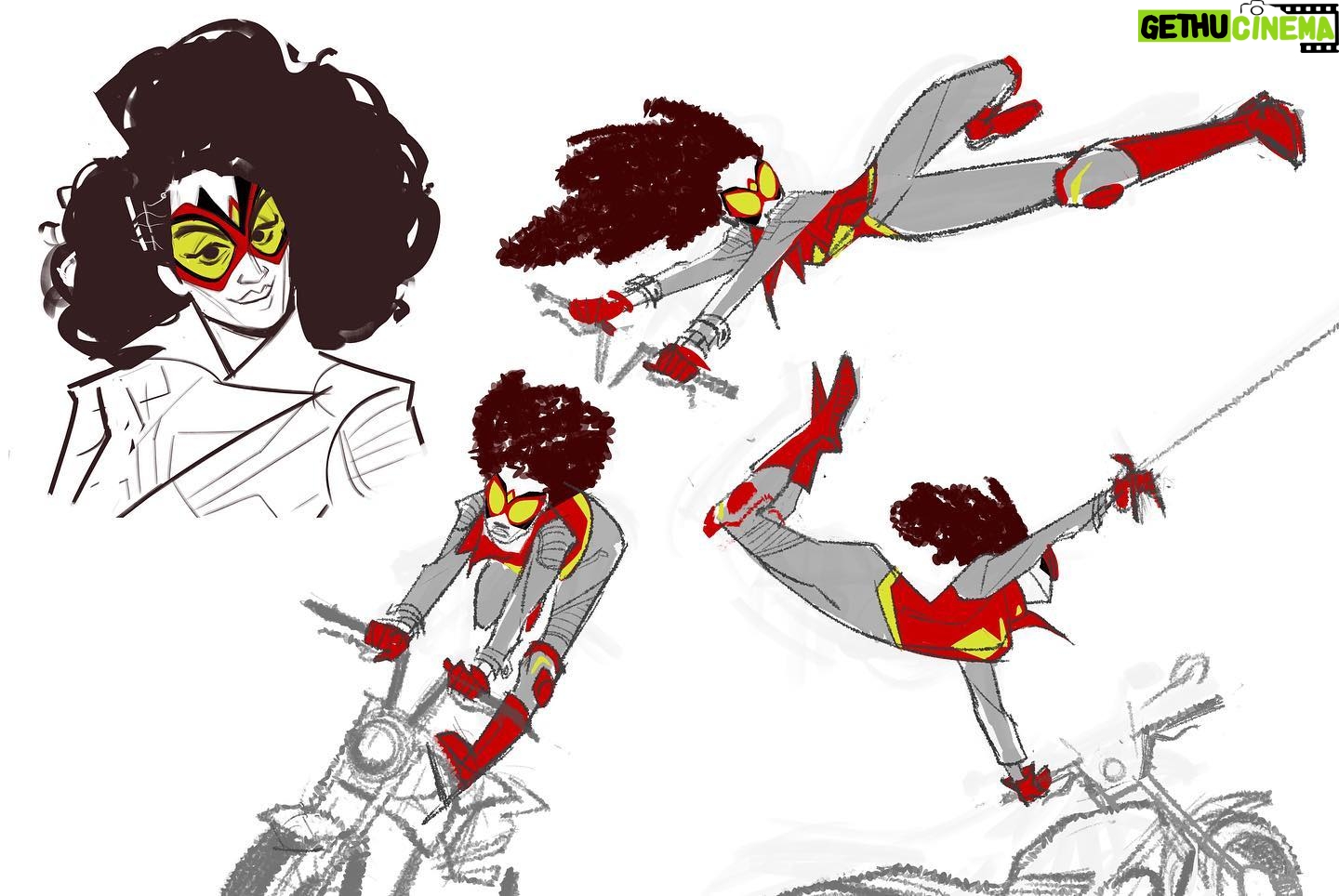 Amanda Jolly - 14.2K Likes - More Jess! Her motorcycle is a pretty big facet of her in the comics, so I wanted to push how it could be incorporated into her character and design more. I got really inspired by moto-cross stunts and loved the idea that her bike could get infused into her fighting style with similar moves. I also started looking for ways she could have a full helmet that broke apart into a mask. Loved making these!
#acrossthespiderverse #jessicadrew #jessicadrewspiderverse #spiderverseart #characterdesign #animation #spiderverse