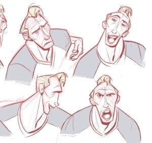 Amanda Jolly Instagram - George Stacy’s got those Sad-Dad vibes all day long. Haha.  I did a bunch of early work on this guy, from a grizzled cop to a father who just wants to connect with his daughter.  I think I might have something like 4-5 versions of this expression sheet in my files, so I picked one.  I remember being fond of these pieces, especially him looking at that old photo of him and Gwen. 

#acrossthespiderverse #spiderverse #spiderversegeorgestacy #spiderversecharacterdesign #characterdesign #animation