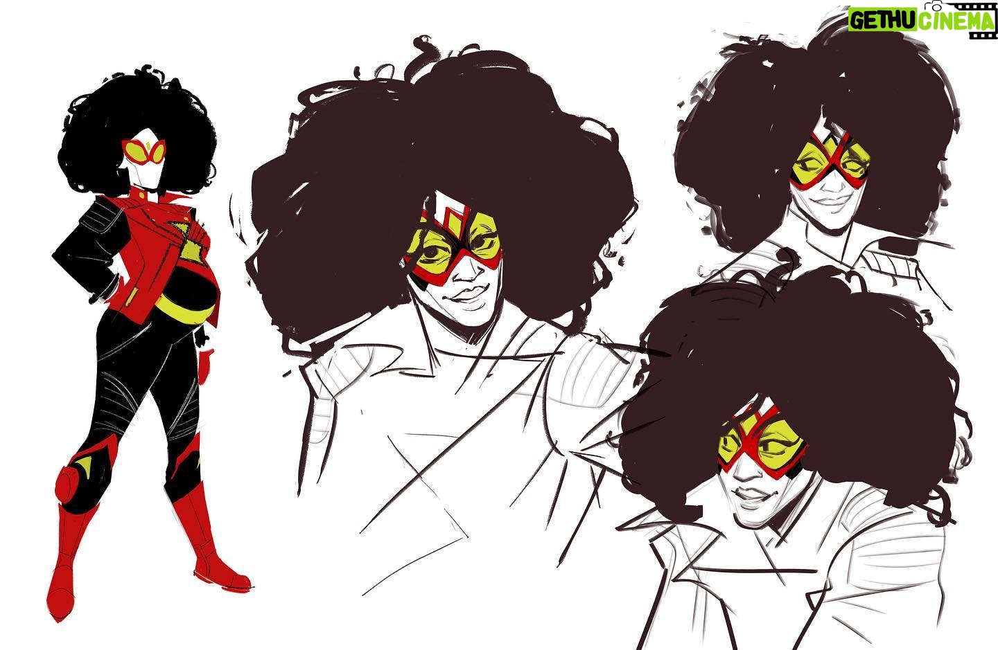 Amanda Jolly - 11.9K Likes - Alright y’all, I’m rising back to life! Kicking us off, some Jessica Drew!
I got brought into Across the Spider-verse in its earliest days as one of the first, if not the first, full-time character designer on the team. Jess was one of my earliest assignments, and she went through a lot of designs. Per the comics, the character is white, but after some initial passes, we started playing with race. Finally, I arrived at this version of her inspired by some incredible black women, wanting to really play up an athletic build and the impact of her hair. Also, since her motorcycle is a huge part of her, we worked to skew her outfit toward moto details in the ribbing, padding, and style of jacket. BUT MORE ON THAT LATER! :)
Hope y’all are enjoying the film!
#acrossthespiderverse #spiderverseconceptart #spiderversecharacterdesign #animation #jessicadrew #spiderwoman #spiderverse