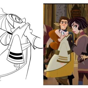 Amanda Jolly Instagram - [SWIPE!!] TANGLED || ep 207, Keeper of the Spire: If you want to know what my job is, this post is what my job is. Haha. I was put in charge of the character Calliope this episode, and loved how she turned out.  I start with roughs (second image), and when one is chosen, I refine it into a turnaround (the one shown is only a partial turn haha). Then I may get assigned “special poses”, or difficult poses our bosses are concerned might cause trouble for our animators.  What’s satisfying about that last stage is that I can see the closest thing to my actual work on screen as I can get it (last image). .
.
Character design is more than just fun rough ideas. It’s loads of technical work and I genuinely love each step. Haha.
. 
#tangledtheseries #characterdesign #disney #tangled #animation #rapunzel #RapunzelsTangledAdventure #visualdevelopment #characterturnaround #amandajollylines