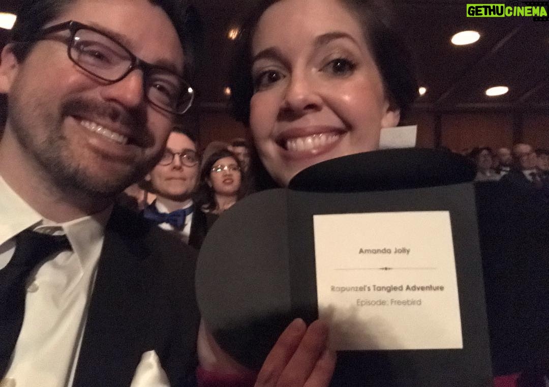 Amanda Jolly - 6.7K Likes - So, I won an Annie Award for Character Design last night - my husband by my side as he’s been since day one - and for work on Tangled, which has my whole heart. To say I’m overwhelmed (see second photo, haha) is an understatement. Animation is everything I love, and I’ve never felt more a part of its community than last night. Congrats to all the nominees and award winners. Congrats to Spiderverse which SWEPT, so deservedly. And thank you so much for the insane support I felt last night from all the friends I’ve made in this industry so far. You all are everything. I love you. (1st two pics thanks to one of my bffs @caroberson85!) .
.
.
#animation #annieawards #annieawards2019 #rapunzelstangledadventure #characterdesign #disney b
