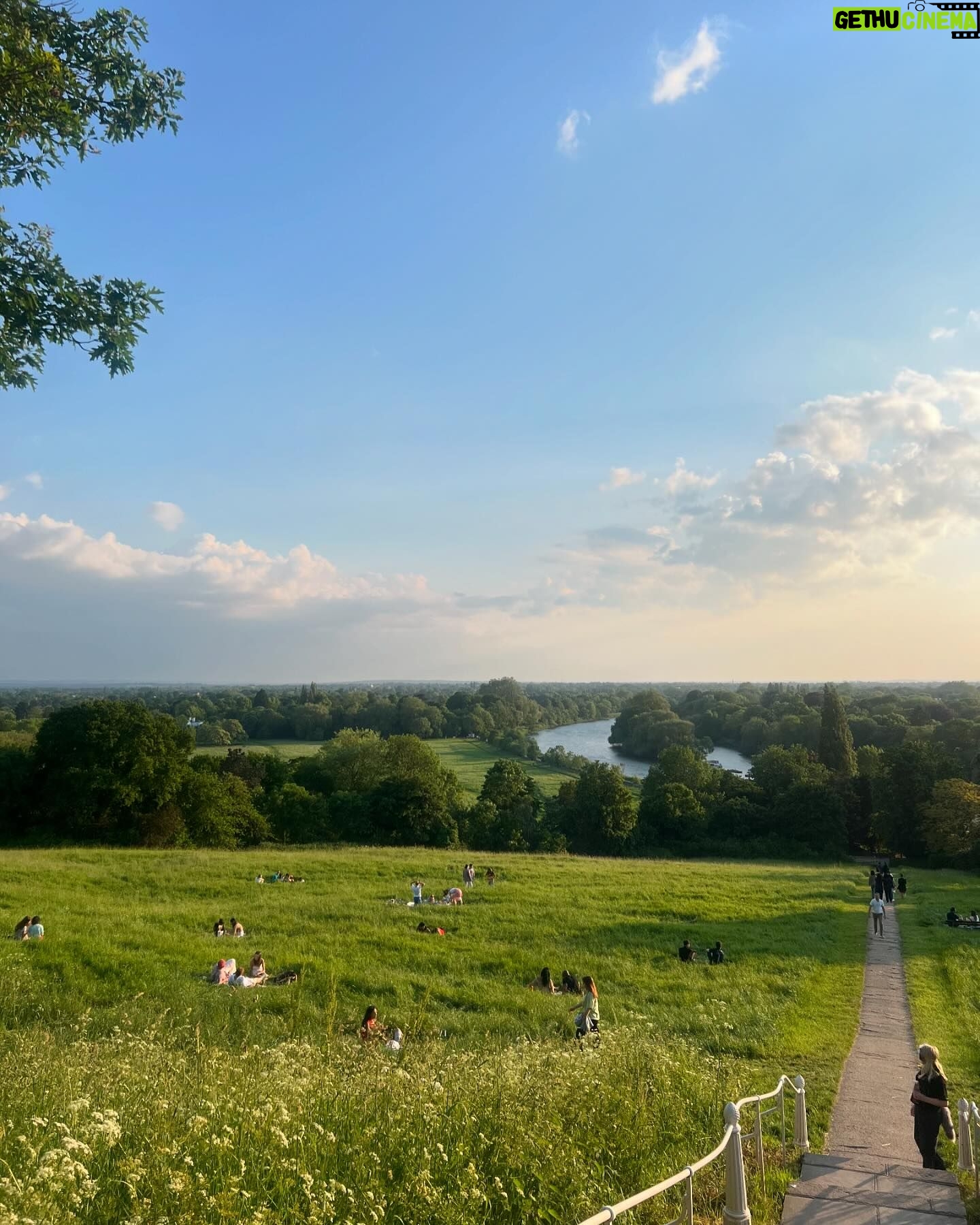 Amanda Lamb - 2K Likes - Funny isn’t it how you can live in an area for decades and never actually notice or see parts of it. Changed that last night and went and sat with the Badge and Lottie in the meadow at the top of Richmond Hill. It was absolute heaven. We sat and watched the sun go down, drank rose and J20’s from the @the_roebuck_richmond and staggered back very happy… sometimes it’s the small things isn’t it….