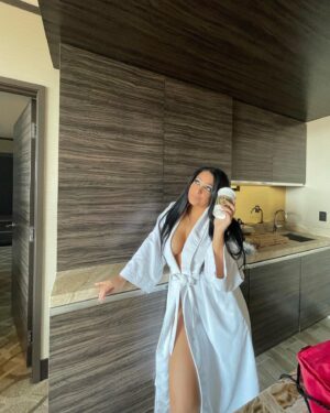 Amanda León Instagram - “That’s what you get for waking up in Vegas…” 🎲 🎲 🎰 💰 🍻 🥂 🍝 🛍 Can I live in a robe forever? Hot Exclusives on MandyLeonVIP.com
 *pre-launch content!* ☕️

#desertdreams #desert #birthday #birthdaygirl #UFC272 #birthdayweekend #pisces #piscesseason #zen #getaway #spa #suite #suitelife #party #weekendvibes #travel #view #robe #starbies #starbucks #wrestling #wrestler #prowrestling #roh #wwe #ringofhonor #rohwrestling #exclusivecontent #babes #babesofinstagram
