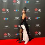 Amanda Arcuri Instagram – So honoured to join @degrassi in their induction into the @cwofame ! Proud to be part of such an iconic Canadian series 💘
This incredibly beautiful and sustainable dress I had the privilege of wearing is by fellow Latina artist @maxocartel 🧚🏼‍♀️✨ 
MUA @sn00ksx 🧚🏼‍♀️✨