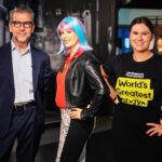 Amanda Keller Instagram - 💜💙 @amandarosekeller beautiful new two-tone do 💇‍♀️ @MadameTussaudsSydney has teamed up with @worldsgreatestshave for a unique experience. From 15 to 18 February come in and get your Shave, Cut or Spray Colour and support Australians impacted by #bloodcancer. Get a Cut, Spray Colour or Shave 25% off general admission entry ticket when you donate $20 or more to the #worldsgreatestshave 💙 For more info visit the @tussaudssydney #linkinbio #TussaudsSydneyxWGS #TussaudsSydney #Wax #DarlingHarbour #ThatsBloodyBeautiful #HairInspo #HairTransformation #bloodcancerawareness