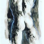 Amanda Lear Instagram - Back..ink and pastel on paper #muscleman #butt #
