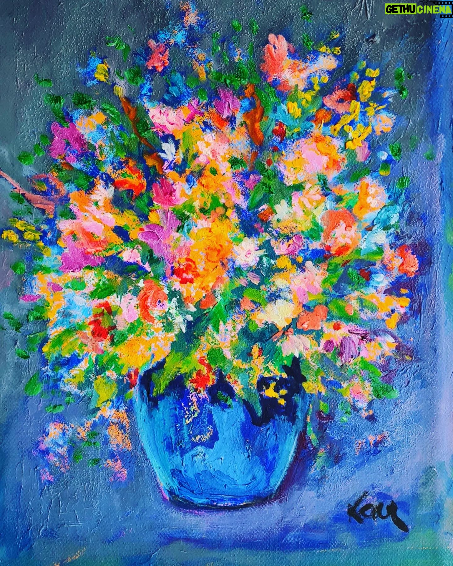 Amanda Lear Instagram - I paint flowers,but they are not real,they are in my head,and they make me happy ! #flowers #colours #imaginary #oilpaintings #cheerful #
