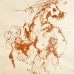 Amanda Lear Instagram - I made this Wild Horse when I was 18,studying art at the Beaux Arts school. #sepia #ink #horsedrawing #