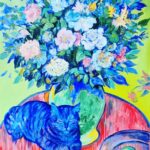 Amanda Lear Instagram – Blue Cat #minoubleu #oil painting #