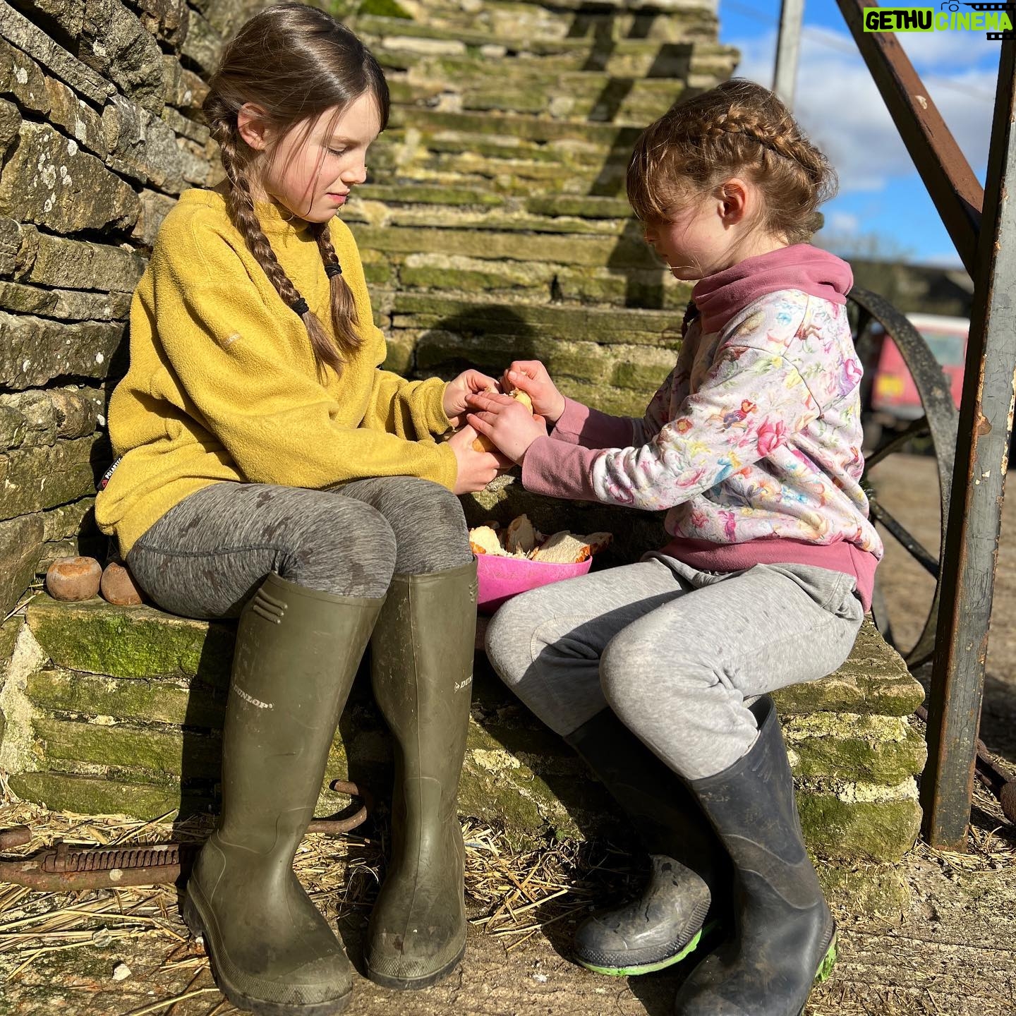 Amanda Owen Instagram - Crumbs !🍞 It is lovely that the clocks ⏰ have changed and now lighter later. ☀️ It’s great to be outside after school. #yorkshire #shepherdess #outside #chickens