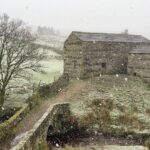 Amanda Owen Instagram - All the seasons in a day. ❄️ ☀️ ❄️☀️ #yorkshire #weather #winter #spring #shepherdess #farm