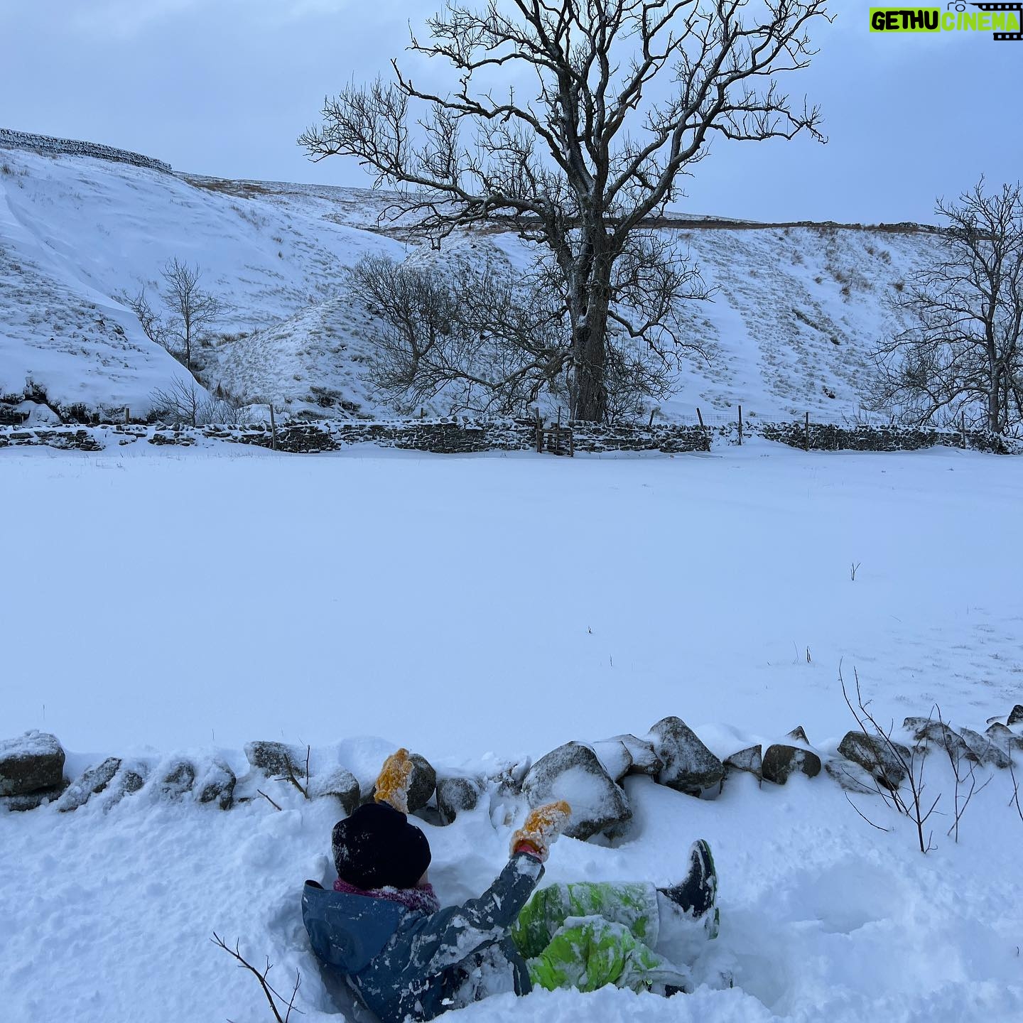 Amanda Owen Instagram - Wintery scenes in Yorkshire. 🥶 A soothing stillness and very quiet. 🤫 #yorkshire #swaledale #snow #ice #outdoors #frozen