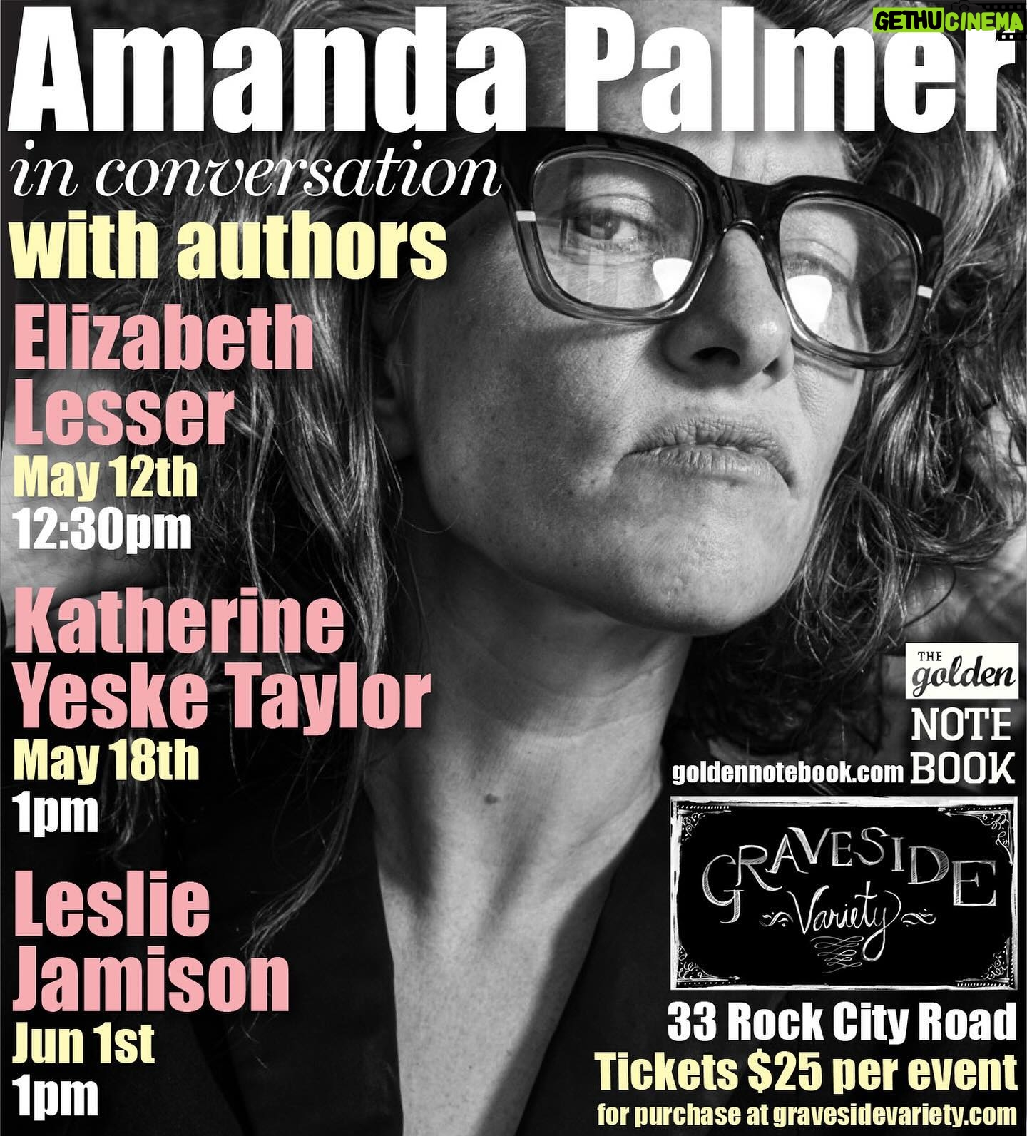 Amanda Palmer Instagram - BOOK EVENTS!! And…sexy new author photo time! I never wear my hair down but I’m getting brave so you better believe I’m serious about getting back into being an author this year. ✍️ Fate dealt me a great hand when I was working away in the @porter_square_books café a few months ago and @markostow asked if he could take my portrait. And boom, beautiful new author photo for me! And at the same time, I’ve been steeped in so many incredible new books and made friends with so many POWERHOUSE GODDAMN WRITERS from the NY area…and hell, I have my own venue….so I decided to connect all the dots and I’m hosting three salon-style “in conversation” events this month at @gravesidevariety, my little crowdfunded hidey-hole in Woodstock, Ny. Co-presented by our local indie @goldennotebookbookstore , only 50 tickets for every conversation (all tickets are $25 and help keep the venue afloat) and will include a Q&A with me and each author. We are also curating a special book sale table for each event! There’ll be coffee and tea and tears and truth and I hope you all make the trip. This is the way I really wanna say goodbye to this iteration of this venue: with stories that don’t usually get told. With stories that matter. Come share in the moment. More info and all tickets @ gravesidevariety.com I’ll be throwing down with authors: Elizabeth Lesser (bestsellers “Broken Open” and “Cassandra Speaks: WHEN WOMEN ARE THE STORYTELLERS, THE HUMAN STORY CHANGES”) May 12th - 12:30pm @elizlesser Katherine Yeske Taylor (author of brand-new “SHE’S A BAD ASS: Women in Rock Shaping Feminism”) May 18th - 1pm @kyt_in_nyc Leslie Jamison (author of best-selling “The Recovering” and the new - incredible - “Splinters”) Jun 1st @ 1pm Get tickets FAST. Leslie’s day is nearing sold out. These are gonna be so so cosy and good. Read the books and come armed with questions !!! 📚♥️🙏