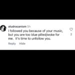 Amanda Palmer Instagram - From today’s covid vaccine post and I am honestly wondering what music - for the love of the baby Jesus - this person heard. It’s not like my lyrics are … whatever. I give up.