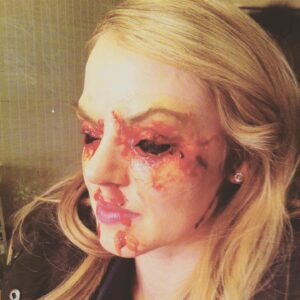 Amanda Schull Instagram - #TBT Feeling a little nostalgic for some of the unconventional guest stars I have had the privilege of playing. Here are the many faces of Lucinda and how I got there on @nbcgrimm ⚠️ The last photo might be a little gruesome for some folks⚠️
*Fun fact* I have a friend who uses the second photo as my contact image when I call.😐 ....@jakeloskutoff