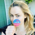 Amanda Schull Instagram – Speak your vote! 
#vote 
#ivoted
#obligatoryvotestickerpic