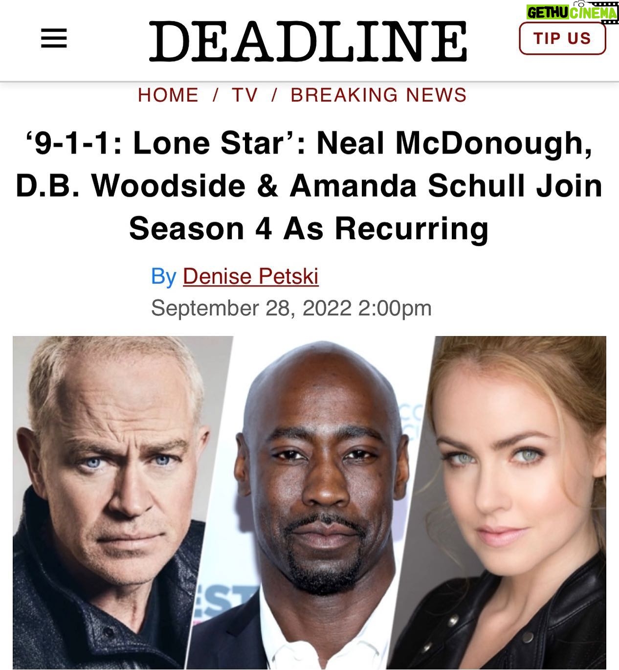 Amanda Schull Instagram - Very excited about this! Thank you for having me, @911lonestar