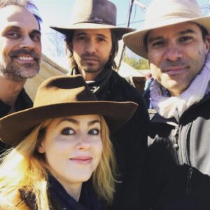 Amanda Schull Instagram - 3 years ago this week I was a cow person in 1852. 
Swipe left to see some of my fellow cow folk and a birdseye view of the epic tent world created for #12Monkeys. 
Fun fact: my horse did not care for me. 
@emilyhampshire 
@aaronastanford @tstashwick @the_joe_menendez 
#tbt 
#cowfolk #verywildwest #butactuallywildwildcanada