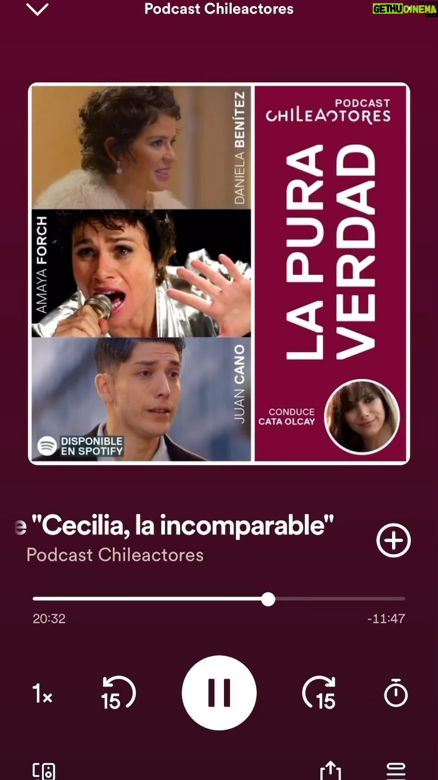 Amaya Forch Instagram - 🎙️Una hermosa conversación sostuvimos con Amaya Forch, Daniela Benítez y Juan Cano, sobre sus nominaciones a los Premios Caleuche y la serie “Cecilia, la incomparable”. ¿Cómo vivieron las dos Cecilias el desafío de interpretar a un ícono de la música chilena? ¿Cómo fue la recepción de esta serie en el mismo año en que murió la querida Cecilia Pantoja? ¿Cómo fue contar la disruptiva historia de la artista? Te invitamos a disfrutar de esta entrevista con los destacados intérpretes encargados de dar vida a una historia inolvidable. ✨Capítulo ya disponible en las plataformas de Chileactores en Spotify y Apple Podcast.