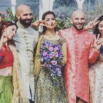 Amber Rose Revah Instagram – @bibilondonstudio dresses @bundlemaclarenmillinery milinary 💛 #family #friends @gracechencouture @manojmakwanadesigns dress @stuartweitzman heels