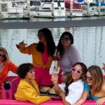 Amber Stevens West Instagram - If you’re gonna do it, do it. And we did it. Thank you @eboatsrental for the cutest pink boat girls day!