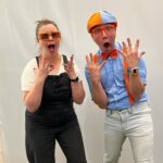Amber Tamblyn Instagram - Not me and Blippi! 💙🧡😱😱