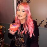 Amelia Lily Instagram - When your drink matches your hair… Happy Friday 🍸