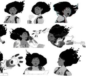 Ami Thompson Instagram - Spider Byte expression design I did for #acrossthespiderverse (Sorry about the repost)