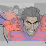 Ami Thompson Instagram – I had a lot of fun working with the team in figuring out the expression design for Miguel. 
We added some brush lines to bring out his facial structure. I hope it worked! #acrossthespiderverse
