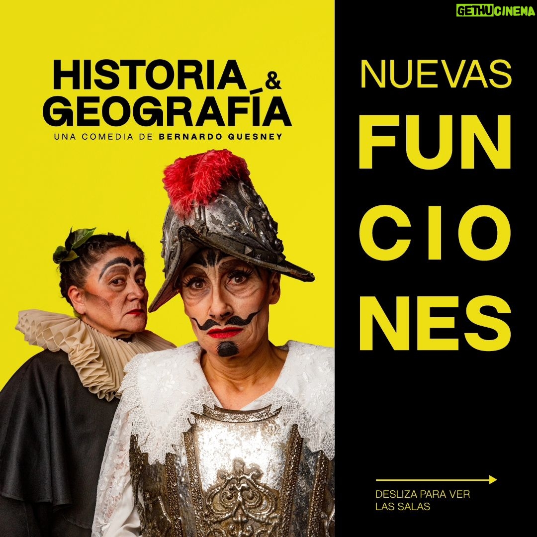 Amparo Noguera Instagram - Historia y Geografía sigue en la cartelera nacional 🇨🇱 🇨🇱 ¡El público sigue hablando de la comedia teatral de Bernardo Quesney! 😍😍 No te pierdas esta divertida comedia sobre la identidad nacional y el teatro. Una comedia distinta que te hará reír a carcajadas. Avísale a tus amigos y súmense a este panorama imperdible 🇨🇱 Desliza para conocer las salas 🎬 ➖ Produce: @equecocl Co-Financia: @culturas_cl Distribuye: @storyboardm_ Media Partner: @mundo_peliculas @nano_videos @culturizarte.cl #HistoriaYGeografía