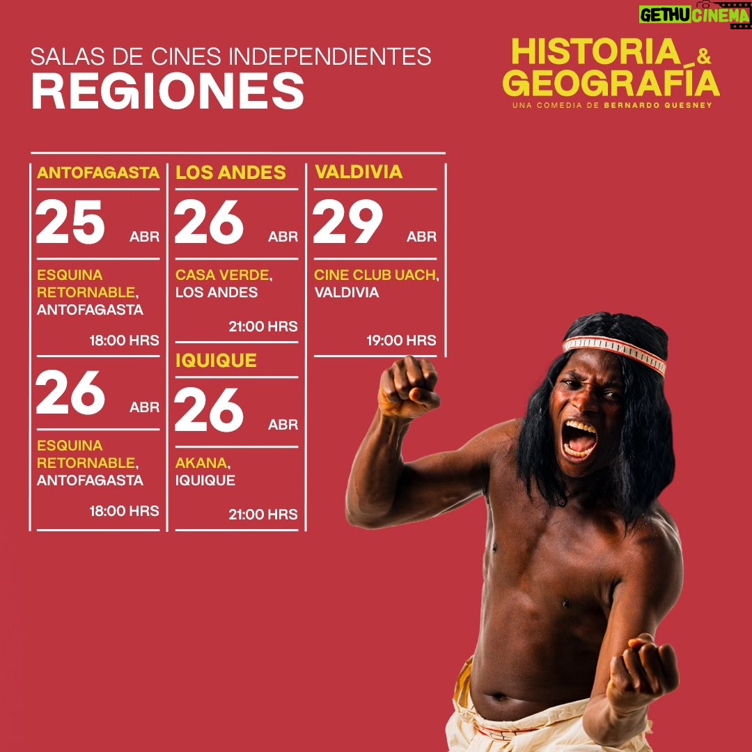 Amparo Noguera Instagram - Historia y Geografía sigue en la cartelera nacional 🇨🇱 🇨🇱 ¡El público sigue hablando de la comedia teatral de Bernardo Quesney! 😍😍 No te pierdas esta divertida comedia sobre la identidad nacional y el teatro. Una comedia distinta que te hará reír a carcajadas. Avísale a tus amigos y súmense a este panorama imperdible 🇨🇱 Desliza para conocer las salas 🎬 ➖ Produce: @equecocl Co-Financia: @culturas_cl Distribuye: @storyboardm_ Media Partner: @mundo_peliculas @nano_videos @culturizarte.cl #HistoriaYGeografía