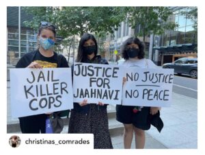 Amrit Kaur Instagram - Trigger warning: The content shared in this post contains material that may be triggering or sensitive to certain audiences. 

The Facts. 

23 year old Jaahnavi Kandula, an Indian immigrant studying at Seattle's Northeastern University, was struck by Seattle police officer Kevin Dave. Her body was thrown more than 100 feet away. She was taken to a hospital. She died.

Eight months after the incident, Seattle Police Department released bodycam footage at the scene from Officer Daniel Auderer, VP of the Seattle Police Officers Guild. He is speaking to another officer. His recorded words: "She is dead." He laughs. "No, it's a regular person." He laughs again. "Let's write a cheque. $11,000. She had limited value."

@HinduSamata, an instagram account hitting over 1 million likes after posting about #JusticeForJaahnavi, has been suspended by Instagram. 

Many accounts have followed suit.

Just the facts.