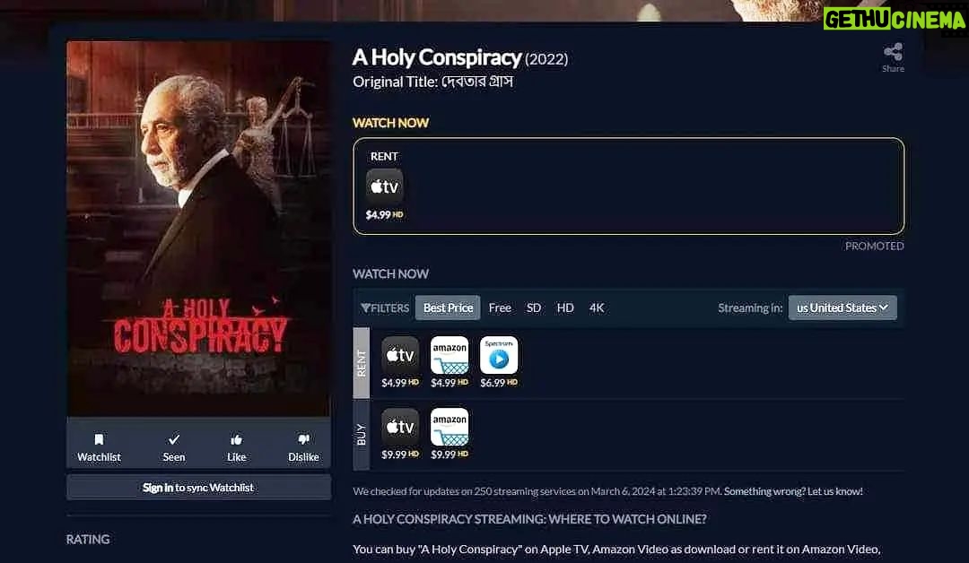 Amrita Chattopadhyay Instagram - For Film Lovers In USA and CANADA, Our Film "A Holy Conspiracy" Directed by Saibal Mitra IS NOW AVAILABLE ON OTT! ON @amazonprime and @appletv Go watch it!!! And let us know β¨β€ π (After a 6week run in India, Average 4 out of 5 star rating from National and regional media houses, critics, Filmfare award for "Critics choice Best Film" in 2023, Few esteemed festival visits- Just for the records. )