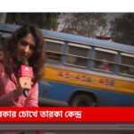Amrita Chattopadhyay Instagram - Screengrabs from "Tarakar chokhe Taraka Kendro" , for the upcoming vote roaming around Jadavpur Loksobha kendro For @abpanandatv Thank you Moumitadi, Puruda, Atashi and Team ✨ Link in Story #actorslife #anchorslife #anchoring #abpananda