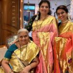 Amruta Subhash Instagram – Meet my mother in law and my Meghana vahini.. Meghana vahini who is Sandesh’s older brother Sandeep’s wife is the sister I always wanted. She is our inspirational force in every festival. This time she got sarees of different colours but similar patterns for three of us, myself, my mom in law and herself. So this cover picture is we showing off our sarees. This beautiful house belongs to Sandesh’s brother Sandeep whom we call dada and his wife Meghana whom we call vahini. Dada and vahini make it a point to call my mom each Diwali to celebrate with them. My in laws and dada Vahini’s daughters Mahee and Ovee are the warmest and loveliest souls I have met. I feel very lucky to have dada vahini as my strongest supports.Gratitude Diwali.. Happy Diwali ❤️❤️
माझ्या सासूबाई आणि माझ्या मोठ्या दीराची संदीपदादाची बायको मेघना वहीनी या दोघींबरोबरचा हा दिवाळी फोटो!यावेळी मेघनानं आम्हा तिघींसाठी सारख्या पॅटर्नच्या पण वेगवेगळ्या रंगांच्या साड्या आणल्या होत्या. दादा वहीनी दर वर्षी आग्रहानं आईला दिवाळीला बोलावतात. माझे सासू सासरे ज्यांना मी काका काकू म्हणते ते आणि माझ्या पुतण्या माही आणि ओवी ही माझ्या आयुष्यातली फार गोड माणसं आहेत. दादा वहीनीसारखी माणसं मला आधारस्तंभ म्हणून लाभली म्हणून मी कृतज्ञ आहे.❤️