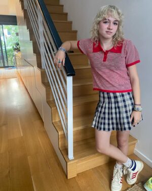 Amy Carlson Instagram - If I don’t post does it means it isn’t happening? #firstdayofschool @lylaforest @nigelbungler SENIOR!!! 9th and 12th grades. Oh what a year ahead. Hat on 9th grader Nigel by @minikikiipad 💕
