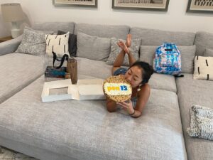 Amy Okuda Instagram - So freakin excited for the show that really takes me back to the good ol days- @pen15show - so I’m just gonna eat this giant cookie, and sit on this giant couch, and watch the show this weekend.....alone.....cause you know, pandemic.