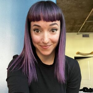 Amy Shira Teitel Instagram - Got my colour updated last week courtesy of @bsabi_hair and I’m loving it! #purplehair