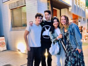 Amy Acker Instagram - Wonderful first night in Korea. Ate so much delicious food at @gold_pig1982 and had a lovely walk home. Weather is perfect and I love getting to spend time alone with @jackson.carpinello after him being away at college all year. So happy @nossibojagi is here to show us around💕 #Korea #familyvacation #visitkorea #imagineyourkorea