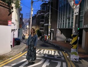 Amy Acker Instagram - Wonderful first night in Korea. Ate so much delicious food at @gold_pig1982 and had a lovely walk home. Weather is perfect and I love getting to spend time alone with @jackson.carpinello after him being away at college all year. So happy @nossibojagi is here to show us around💕 #Korea #familyvacation #visitkorea #imagineyourkorea