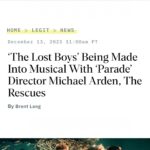 Amy Acker Instagram – @jimmycarp, @thereelpatrickwilson, & @marcuschait  are producing this killer musical! It is SO GOOD you are going to love it! I can’t wait to see it on Broadway🖤🖤🖤 www.lostboysmusical.com