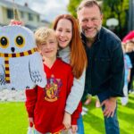 Amy Davidson Instagram - What a magical 8th birthday Lennox ended up having. ✨ We were nervous about the weather to say the least! 🤪🤞🏻The rainstorm was very apropos for Hogwarts and definitely added to the Harry Potter theme.⚡️🌩️🪄🏯⛈️ There were so many elements that made Lennox's birthday party special. Not only did @sweetcakeryla make the most magnificent cake, but they ALSO made the coolest cake pops and chocolate covered strawberries I've ever seen. 🍓🍥So many details went into the cake and sweet treats and it was definitely one of the biggest hits of the party! From the sideways rain, to the sun coming out, to the successful Pinata and black castle bouncy house, to being packed like sardines in the house during the storm and enjoying charcuterie, pizza and wine and the crazy cool bouquets from @petaldriven , I couldn't have asked for a more magical day for Lennox. OK, I guess I could've asked for no rain,😳 but again, it definitely added to the spirit of the party!😂⛈️⚡️🪄 happy, happy, happy 8th birthday sweet Lennox! We love you more than you'll ever know, our little Wizard in training. 🪄⚡️ what would you do if a major storm coincides with a big outdoor event?