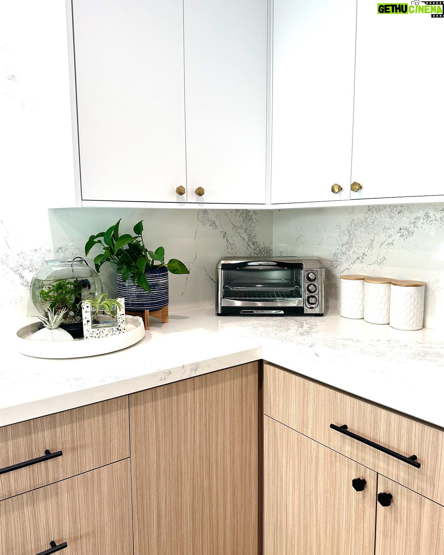 Amy Davidson Instagram - Working with @caesarstoneus for our kitchen countertops was a total dream! Our designer, Cynthia of @sodapopdesigninc loves their stone and when she introduced me, I was instantly sold! We knew we wanted chic, white countertops and when we saw the final design (Cynthia had chosen Empira white) it’s like she had read my mind. 🙌🏻 The waterfall edge!!!! Omigoodness, it’s even more stunning in person! 🤩 The veins in the stone are so unique. Some of them trail off on their own, and other veins clump into their own beautiful designs. CaesarStone slabs truly look like art. ✨ And bonus— they are easy to clean, maintain and are very durable. Thank you Cynthia and CaesarStone for making my dream kitchen come to true❣️🫶🏻❣️