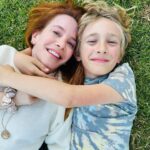 Amy Davidson Instagram - Impromptu photo shoot in the grass with my mini dude 📷🌱