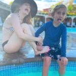Amy Davidson Instagram - This was a year ago today!! Say Whaaaaat?! Time really does fly by too fast. I love you my little fish.🐟 I’m not ready for summer to be over. 👙🏊🏻‍♀️💦