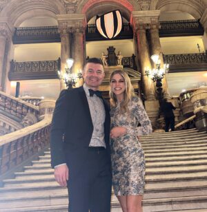 Amy Huberman Instagram - Thank you to the #worldrugbyawards for a beautiful ceremony last night, not the final we had all hoped but the Irish definitely represented in the awards categories ☘️💚 And congratulations to the RWC winners!
The Opera Garnier building is so Parisienne chic stunners*, but I was slightly disappointed Brian didn’t present his award category in full mezzo-soprano, but what are you gonna do. 
Couldn’t believe there wasn’t any special merit awards for ‘best tackling’… of steps in impossibly high heels. But again what are you gonna do. (Bodface couldn’t even look.)
*Ceiling could have done with a lick of paint though TBH.