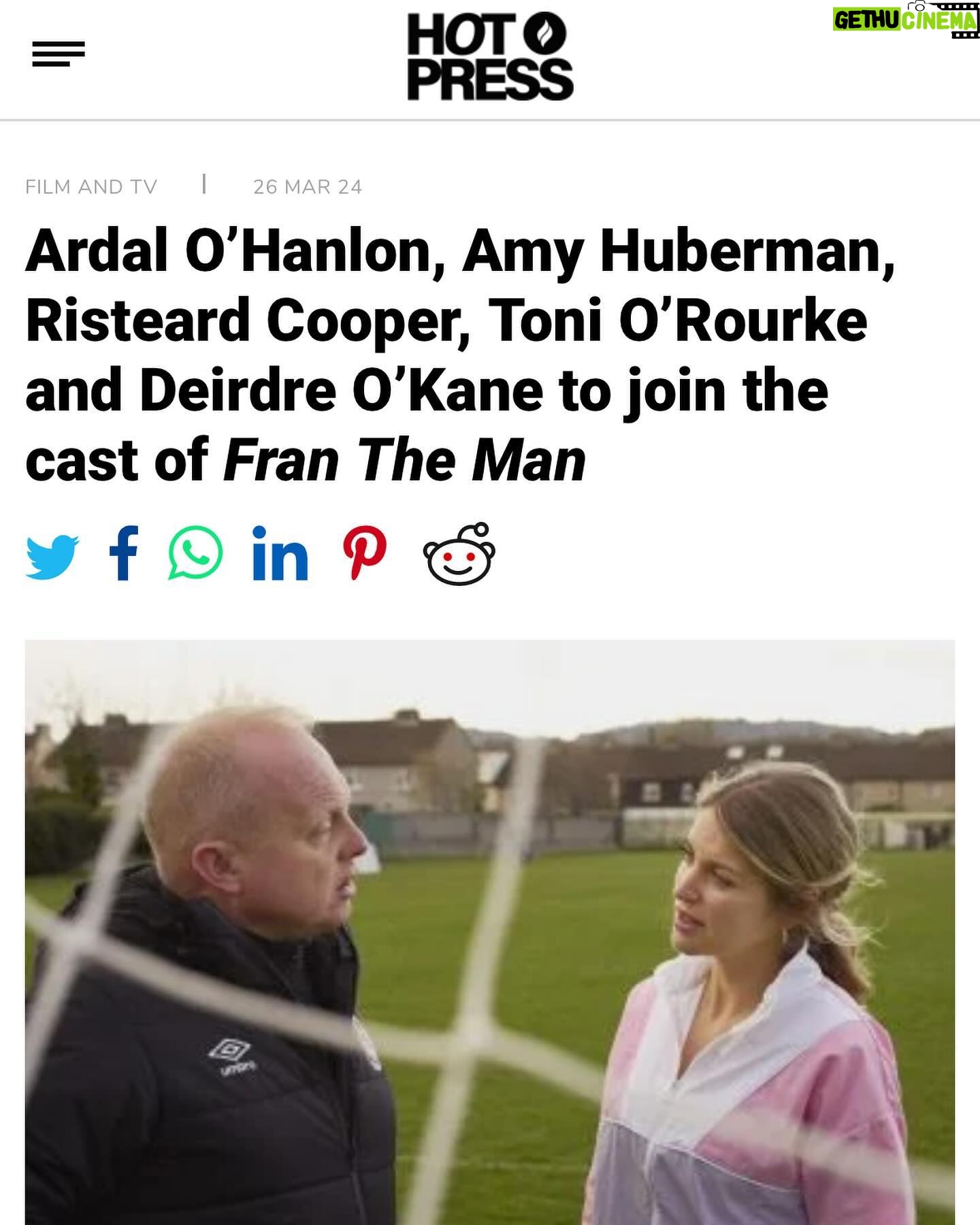 Amy Huberman Instagram - I supported Leeds Utd for a week in 1992 so Iβm here to answer all and any football related questions. Such a great craic film to be part of @fortyfootpictures π₯ π¬ *and no I am not playing the part of the mid fielder/goalie/other running people. Unforch.