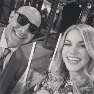 Amy Huberman Instagram - Well this was a very fun special day working with the stun hun that is @stanleytucci  I mean he should be called a Stan hun but that’s not my department. Although when my kids overheard me talking about our gig together, they thought I was working with a Stanly Cup but fear not I have now subsequently disowned them. 
I myself tried not to stan Stan but it’s very difficult because he’s very lovely. I had hoped he’d read me an Italian recipe from his book like ‘story time’ when we were all wrapped but it never happened. I also tried not to say “gird your loins girls!” from Devil Wears Prada because that would have been weird although I did say it to Brian and he wasn’t entirely sure what was happening which was fair. 
What a great day shooting together and we even got to stand around with microphones and cute bow lights over our heads like we were about to do a rap duet in Irelands Got Talent
Thank you to a brill team on the day and to @corinagaffey for the styling (loved that @theoutnet 👗 and the sparkles!) @cashmandjmc for brushing my hairs and @cloochy for painting me like one of your Irish girls 💄 and also to the lovely @aimeeodriscoll and team
📸 @apphoto.ie
