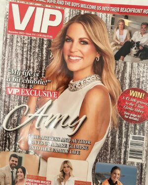 Amy Huberman Instagram - Couch práta but make it festive. 
Very me on Christmas Day “Okay when is din dins ready?!”

Thank you again to the fabulous @ayumakeupireland for having me as the face of your Christmas campaign 🎄❤️🎄❤️ I loved our entire shoot and I’m keeping them here as a time capsule because come January when I’m popping out for milk in pajamas tucked into socks with Birkenstocks, a random golf windsheeter and sudocreme all over my face I’ll say “Oh Jesus yeah remember when I was all ‘foncy’ last month!”

And also yes to anyone asking if I have paper cuts up to my elbows from wrapping those presents 😮‍💨 Obvs. 

Thank you again to the fabulous @ayumakeupireland and @suzie.ayu  #paidpartnership AD 
(and also to @vip.magazine for the lovely feature of it too! xx)

But will someone check the carrots please.